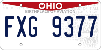 OH license plate FXG9377