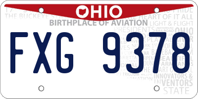 OH license plate FXG9378