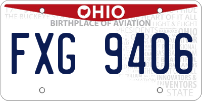 OH license plate FXG9406