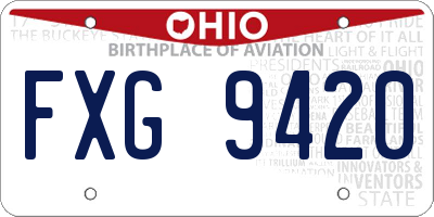 OH license plate FXG9420
