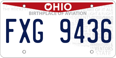 OH license plate FXG9436