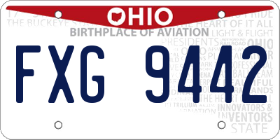 OH license plate FXG9442