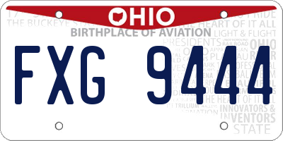 OH license plate FXG9444