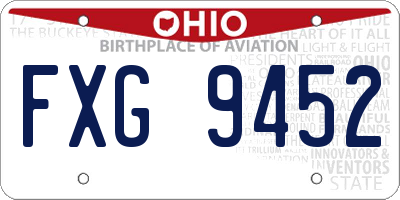 OH license plate FXG9452