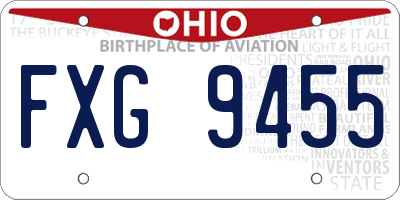 OH license plate FXG9455