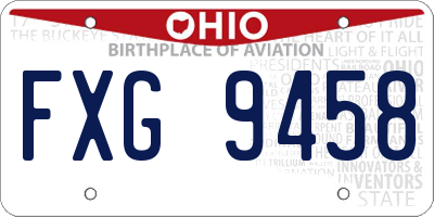 OH license plate FXG9458