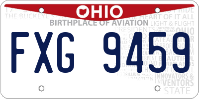OH license plate FXG9459