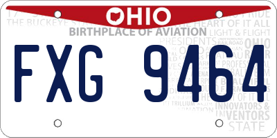 OH license plate FXG9464
