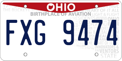 OH license plate FXG9474