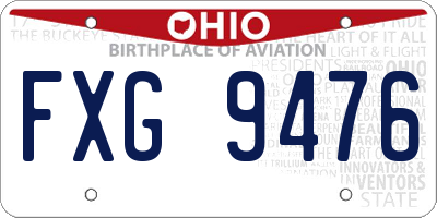 OH license plate FXG9476