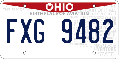 OH license plate FXG9482