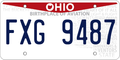 OH license plate FXG9487