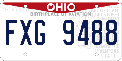 OH license plate FXG9488