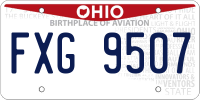 OH license plate FXG9507