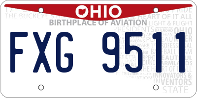 OH license plate FXG9511