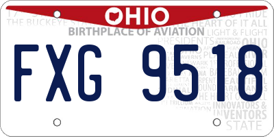 OH license plate FXG9518