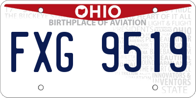 OH license plate FXG9519