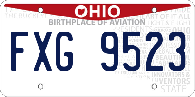 OH license plate FXG9523