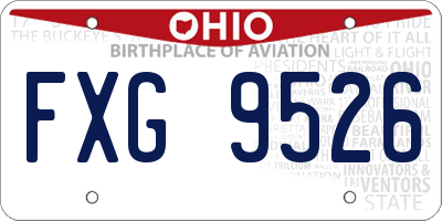 OH license plate FXG9526