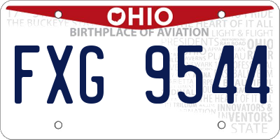 OH license plate FXG9544