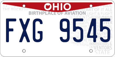 OH license plate FXG9545