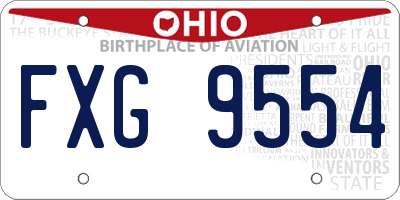 OH license plate FXG9554