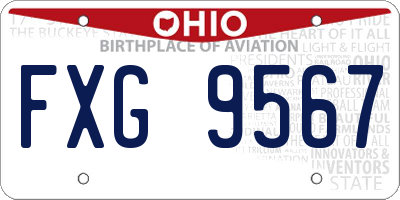 OH license plate FXG9567