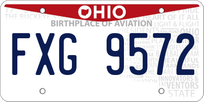 OH license plate FXG9572