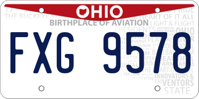 OH license plate FXG9578