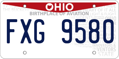 OH license plate FXG9580