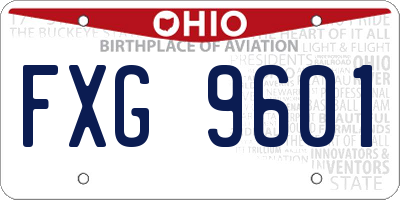 OH license plate FXG9601