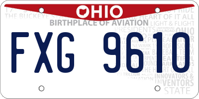 OH license plate FXG9610