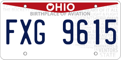 OH license plate FXG9615