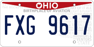 OH license plate FXG9617