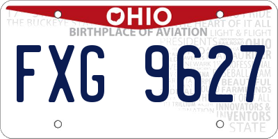 OH license plate FXG9627