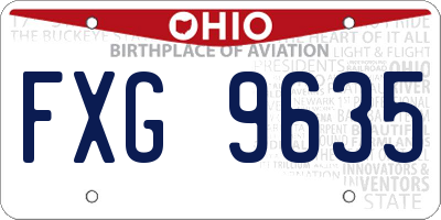 OH license plate FXG9635