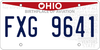 OH license plate FXG9641