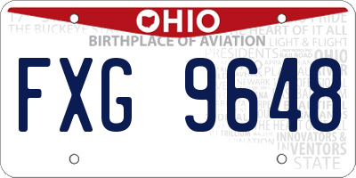 OH license plate FXG9648