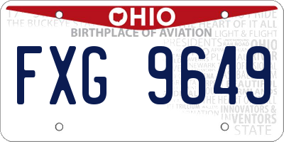 OH license plate FXG9649