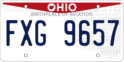 OH license plate FXG9657