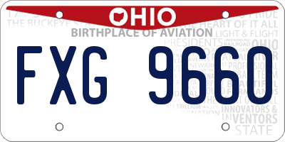 OH license plate FXG9660