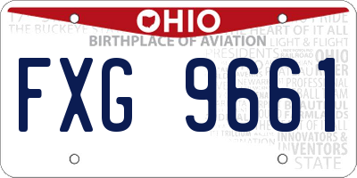 OH license plate FXG9661