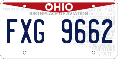 OH license plate FXG9662