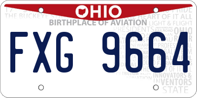 OH license plate FXG9664