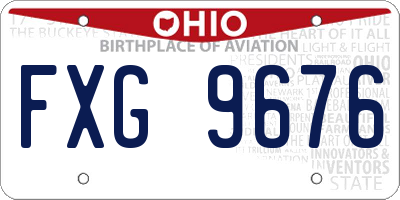 OH license plate FXG9676