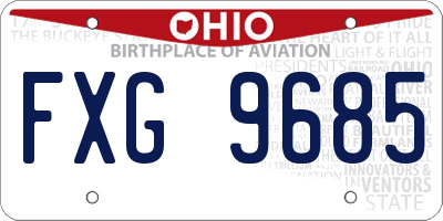 OH license plate FXG9685