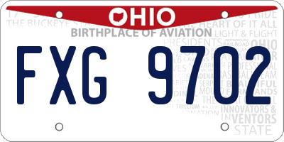 OH license plate FXG9702
