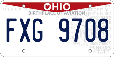 OH license plate FXG9708