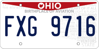 OH license plate FXG9716