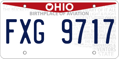 OH license plate FXG9717